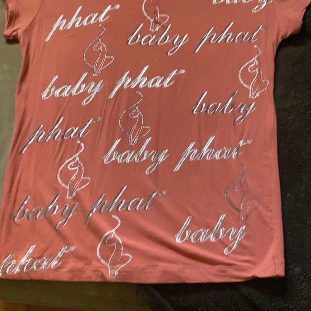 Baby Phat t shirt apricot/silver logos
